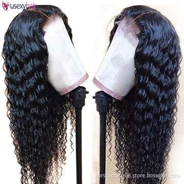 Raw brasilian hair 100% human wig vendors virgin human hair transparent lace frontal wigs 13x6 deep wave thin hd lace front wig